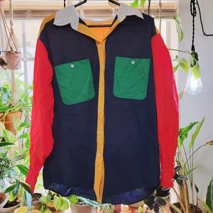 Colorblock Button Up